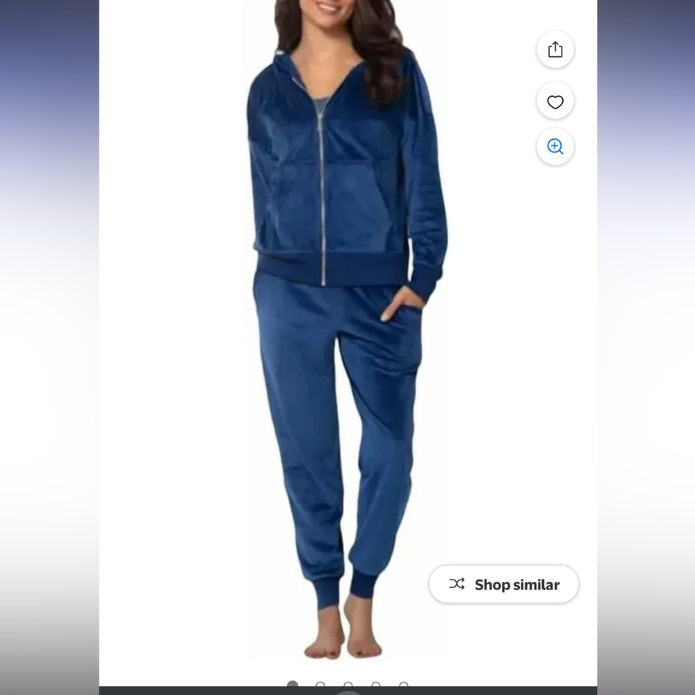 Felina Women's Navy Velour Jogger Set